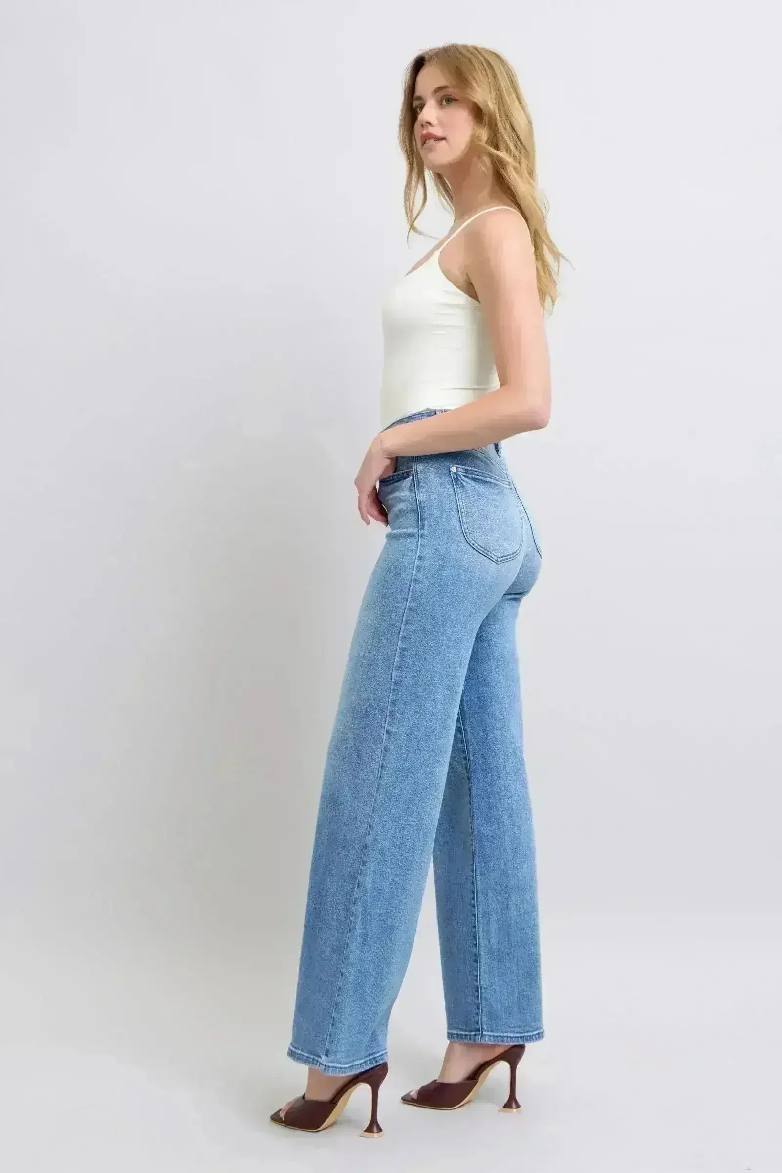 Judy Blue Wide Leg Jeans – High-Rise