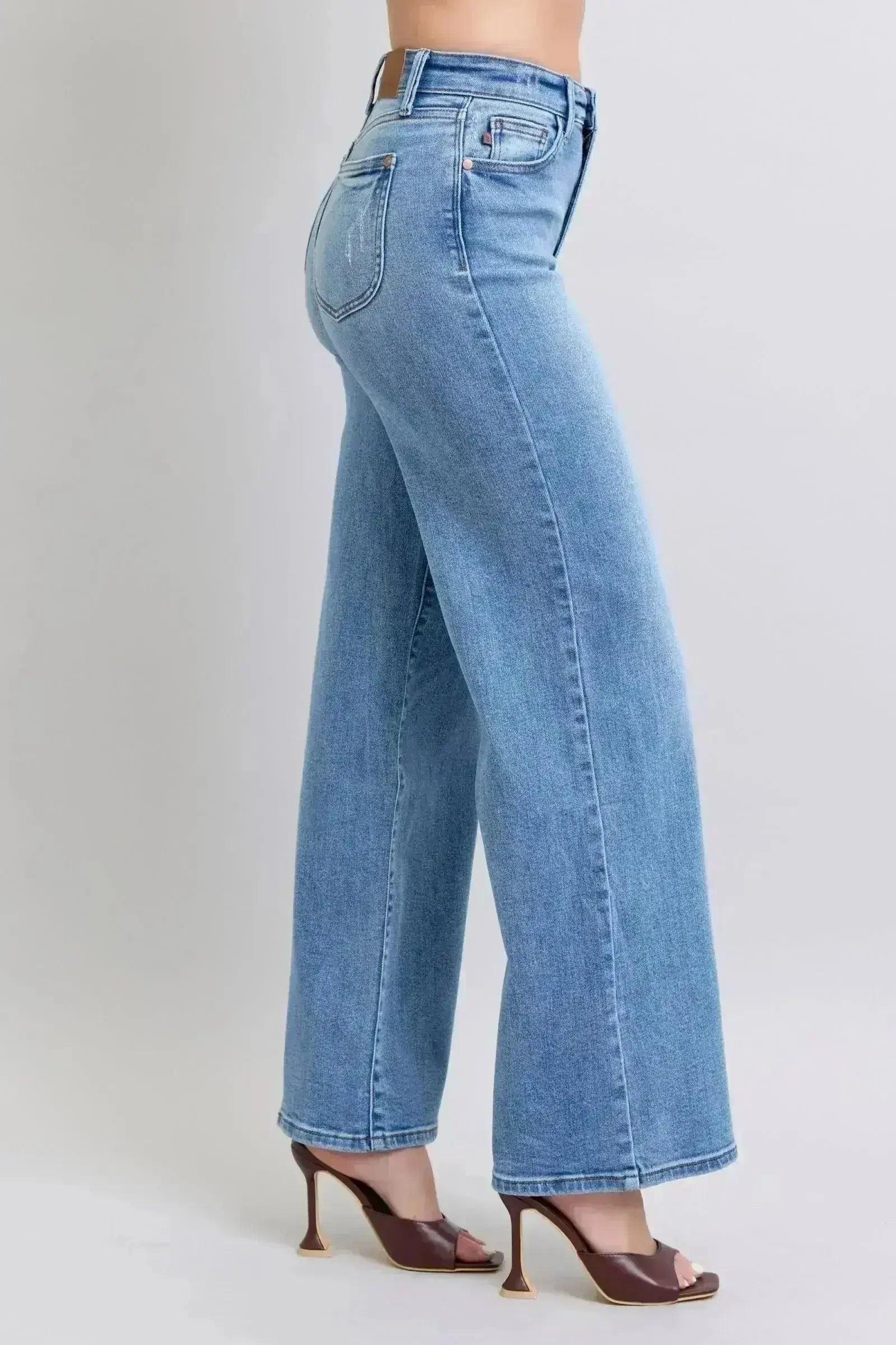 Judy Blue Wide Leg Jeans – High-Rise