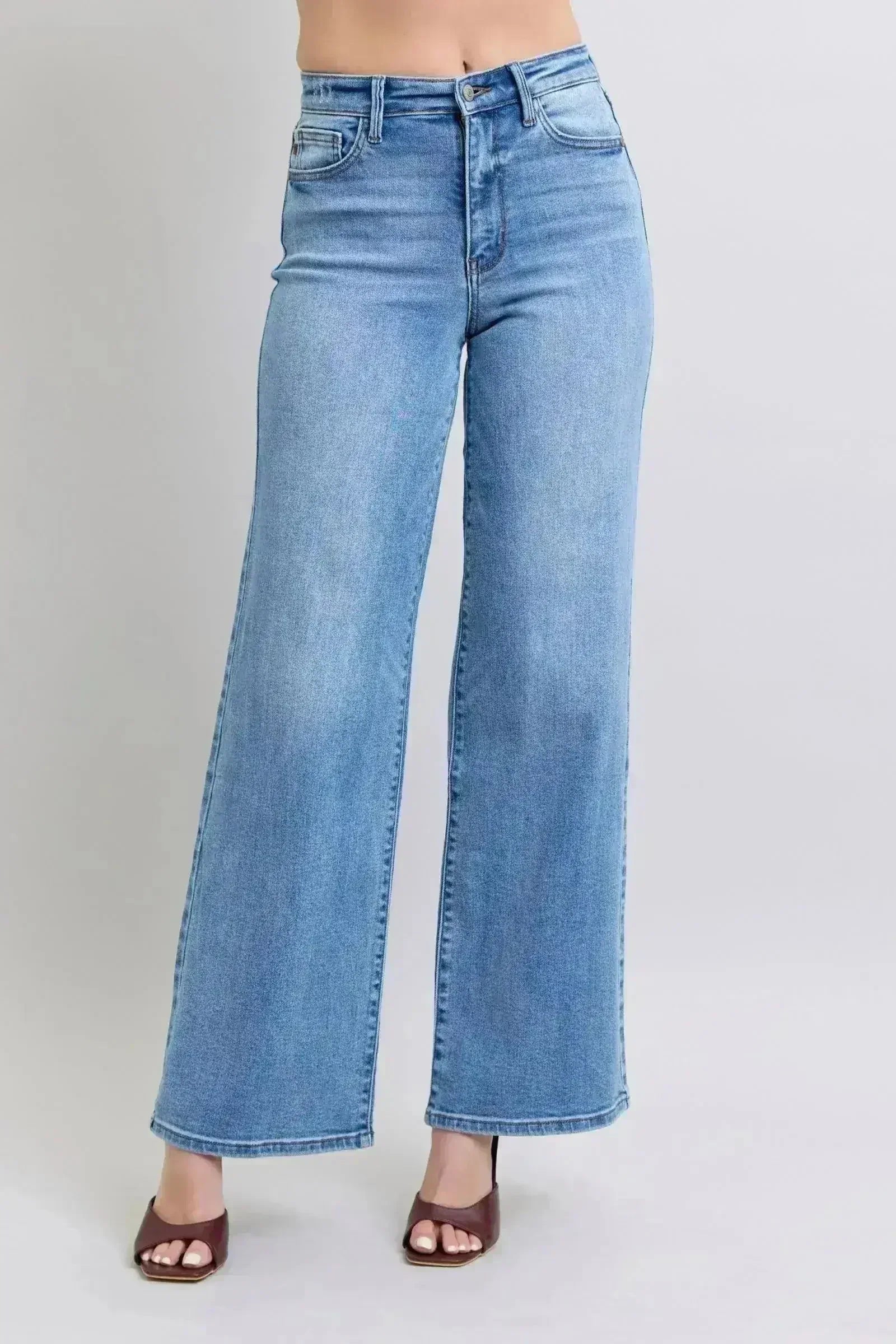 Judy Blue Wide Leg Jeans – High-Rise