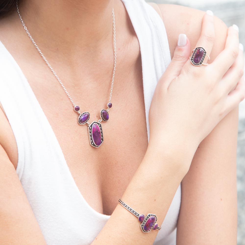 Shielded Purple Turquoise and Sterling Silver Ring