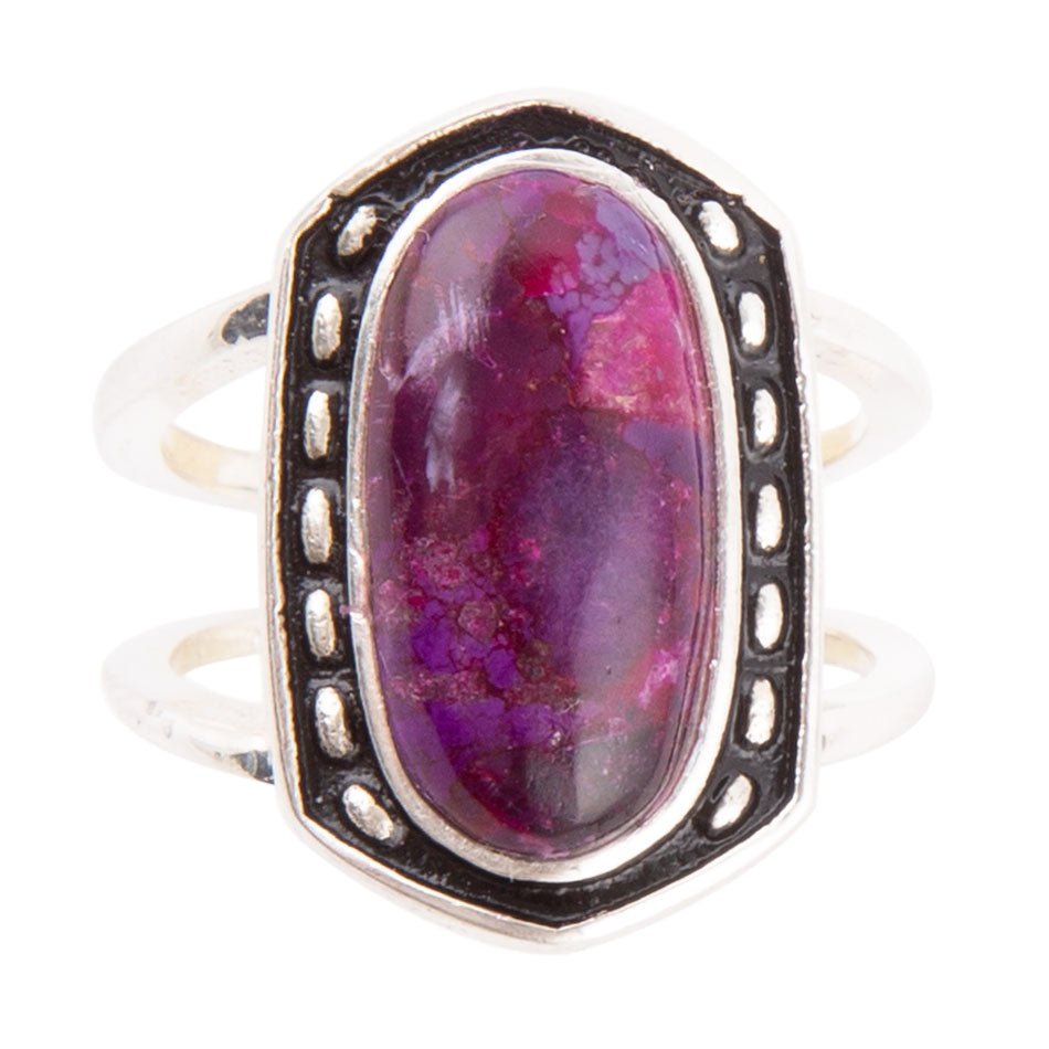 Shielded Purple Turquoise and Sterling Silver Ring