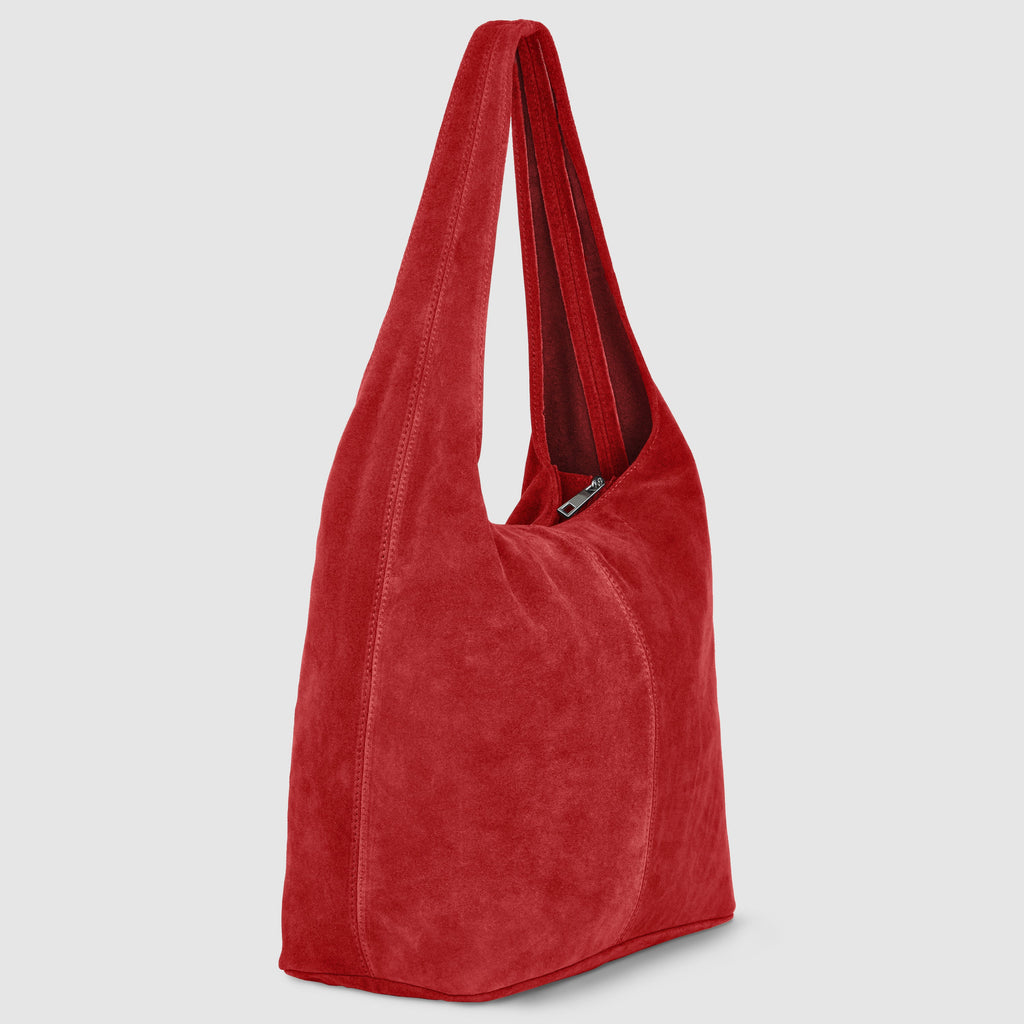Suede Leather Hobo Bag